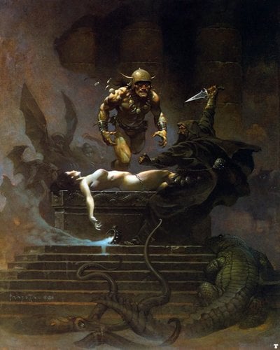 More information about "Collection of 20 Frank Frazetta Fantasy Paintings"