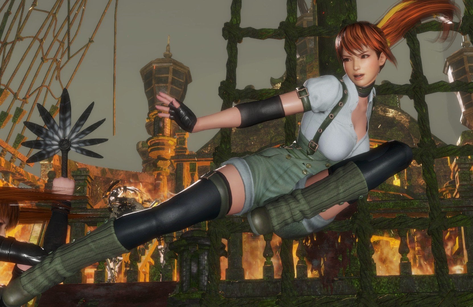 Kasumi wearing Hitomi's Steampunk Costume