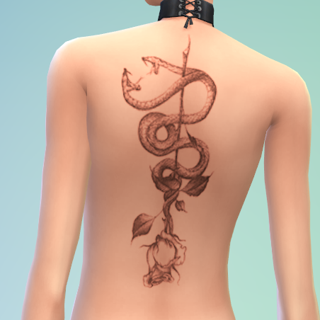 More information about "ZAVART Snakes & Flowers back tattoo set"