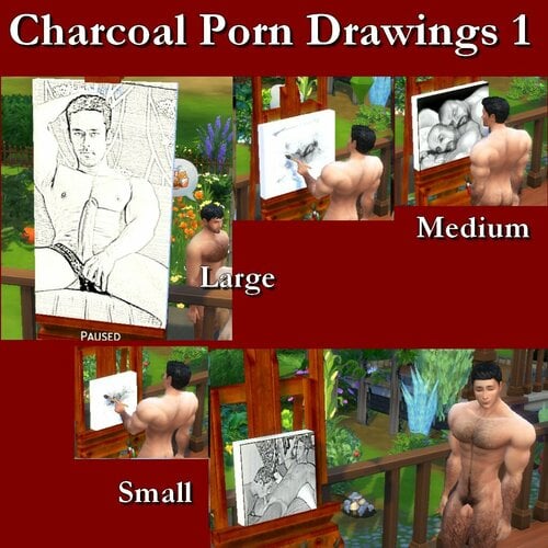 More information about "Easel Charcoal Porn Drawings 1"