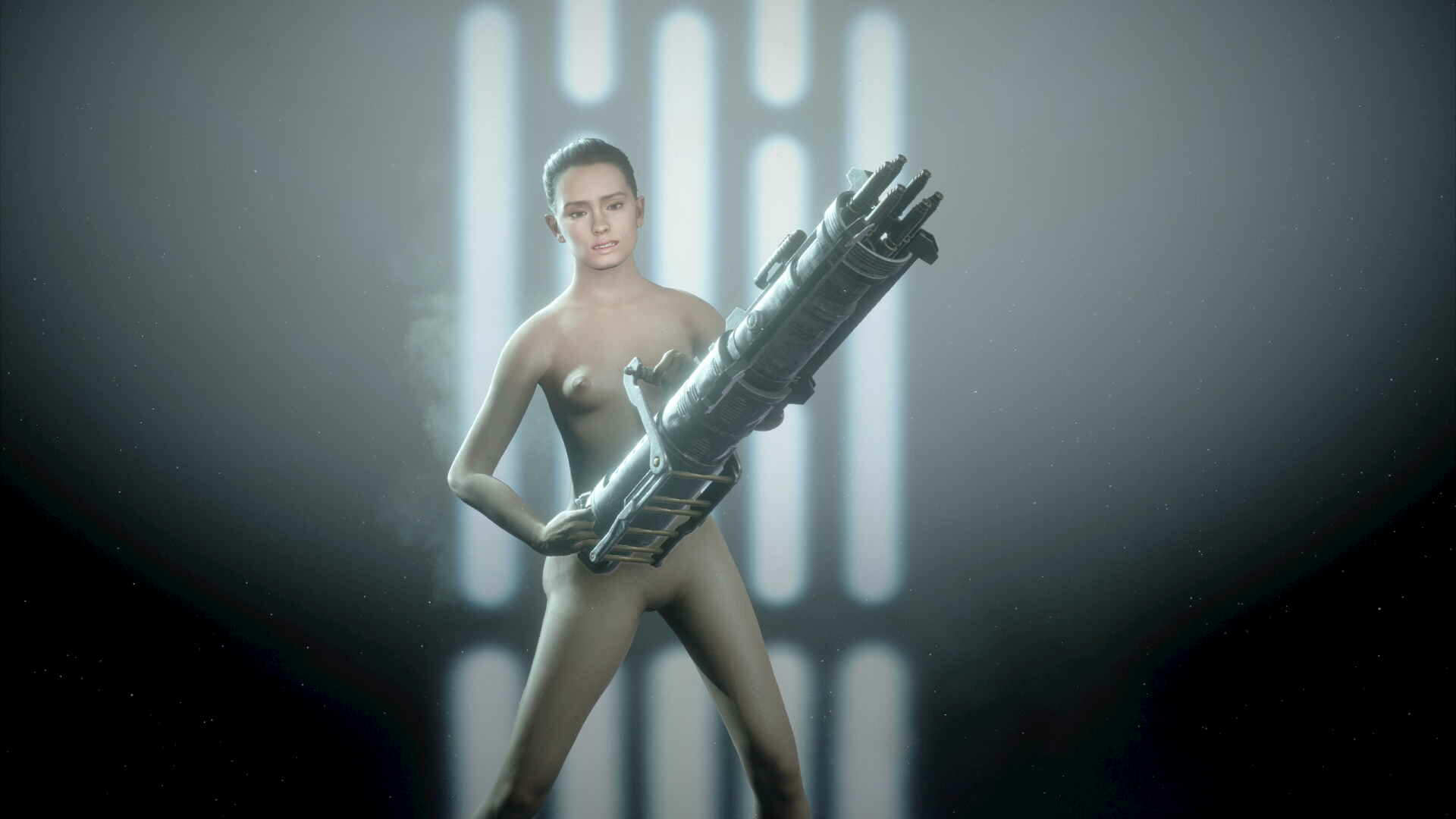 Starwarsbattlefront2 Nude Rey replaces Gunner Reinforcement