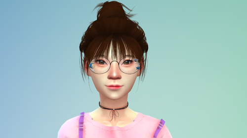 More information about "A girl with glasses - Sim with CC"