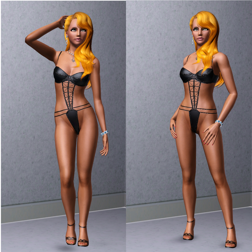 More information about "Black Teddy for teens and young adult / adult female Sims"