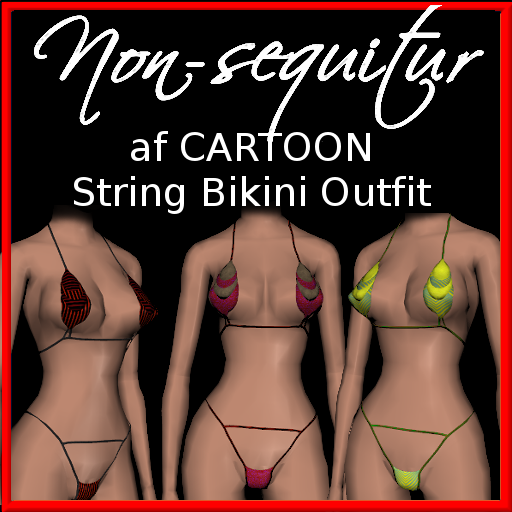 af CARTOON String Bikini Outfit 2