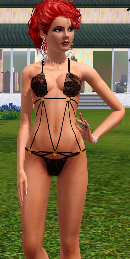 Lace Bodysuit for young adult/adult female Sims