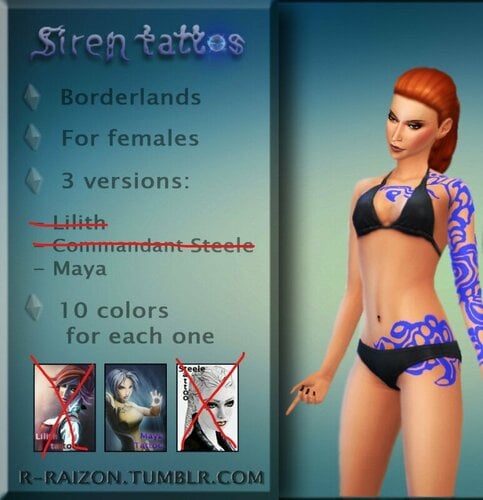 More information about "Borderlands Siren Tattoo Maya by Raizon"