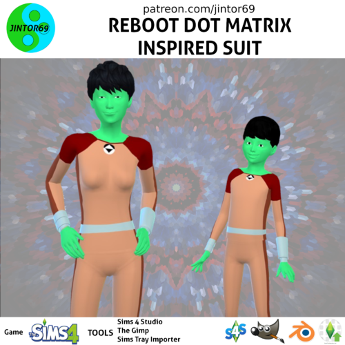 More information about "Reboot Dot Matrix inspired costume tights for sims 4"