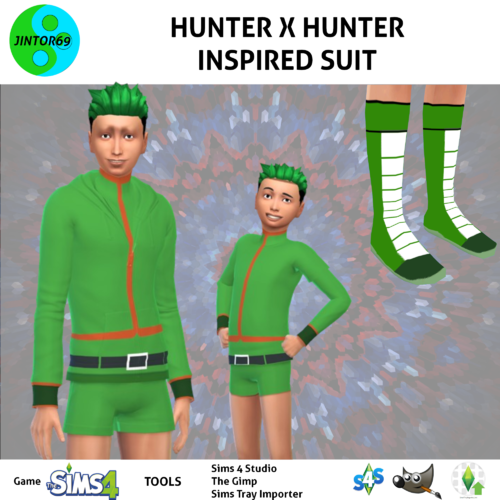More information about "Gon Freecss of Hunter x Hunter Inspired costume tights for sims 4"
