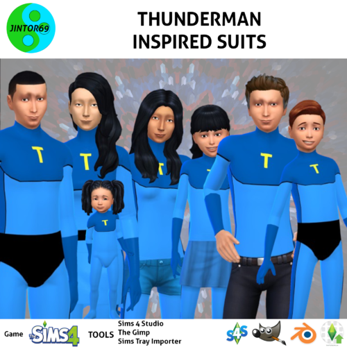 More information about "Thundermans Inspired costumes tights for sims 4"