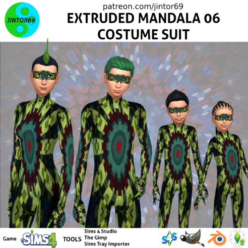 More information about "Extruded Mandala 06 costume tights for sims 4"