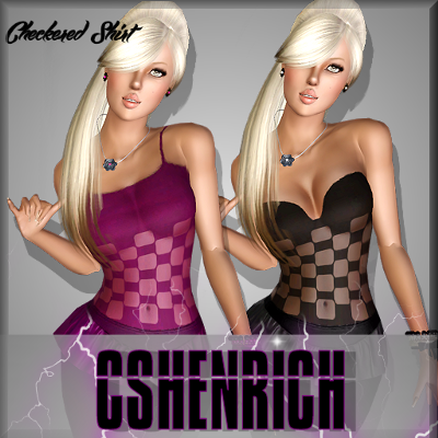 Checkered Shirt for teenagers and young adult / adult females Sims