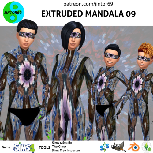 More information about "Extruded Mandala 09 costume tights for sims 4"