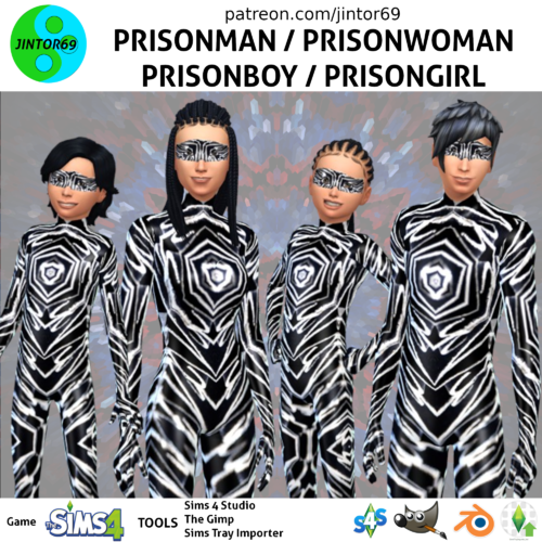 More information about "PrisonticMan / PrisonticWoman / PrisonticBoy / PrisonticGirl tights costume suits for sims 4"