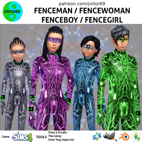 More information about "FenceMan / FenceWoman / FenceBoy / FenceGirl tights costume suits for sims 4"