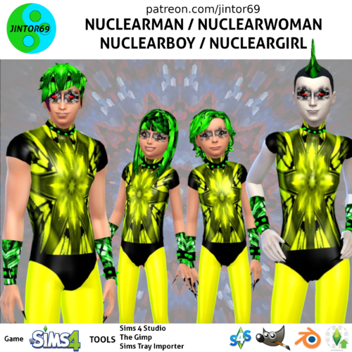 More information about "NuclearMan, NuclearWoman, NuclearBoy, NuclearGirl Costumes Tights for sims 4"
