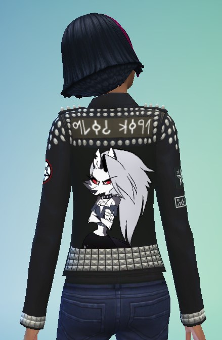 The Sims Resource - Goth Patches Jacket by Dementia_A
