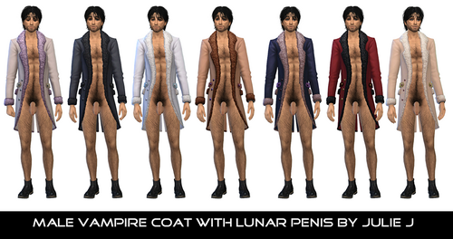 Male Vampire Coat with Lunar Penis (Soft & Erect Versions) by Julie J