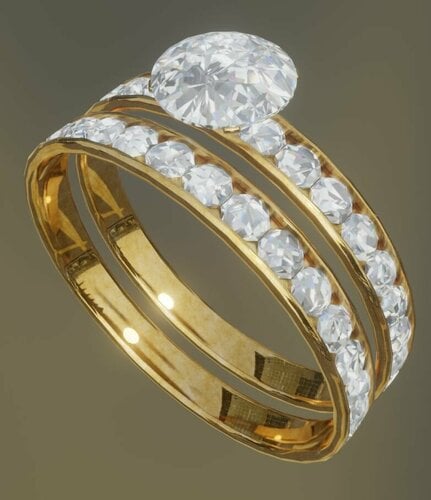 More information about "Women's wedding ring and engagement ring combo 3D model modder's resource."