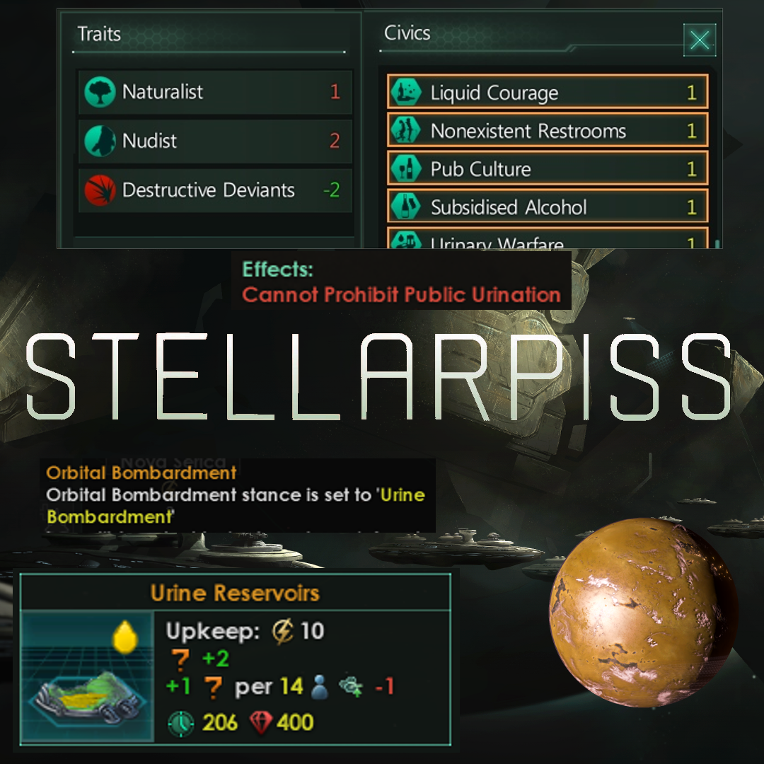 Stellarpiss, a Stellaris pee themed mod [Cepherus v3.4.2]