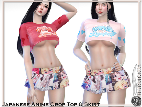 More information about "Lewd Crop Top & Skirt"
