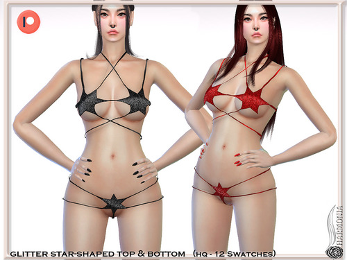 More information about "GLITTER STAR-SHAPED TOP & BOTTOM"