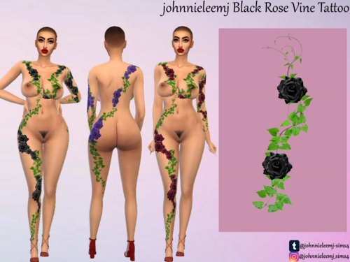 More information about "johnnieleemj Black Rose Vine Tattoo"