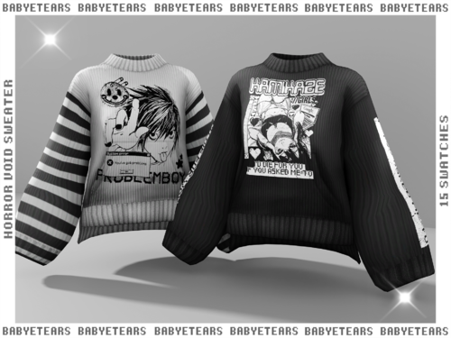 More information about "Sadness fairycore hoodie/ Horror void sweater"