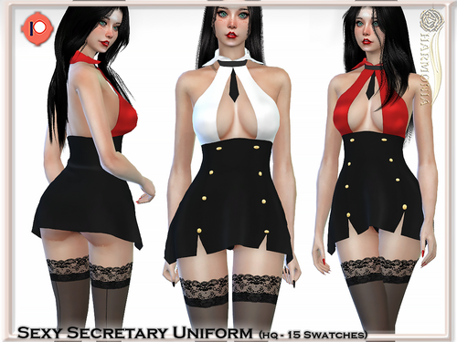 More information about "Sexy Secretary Dress + Over The Knee Lace Socks"