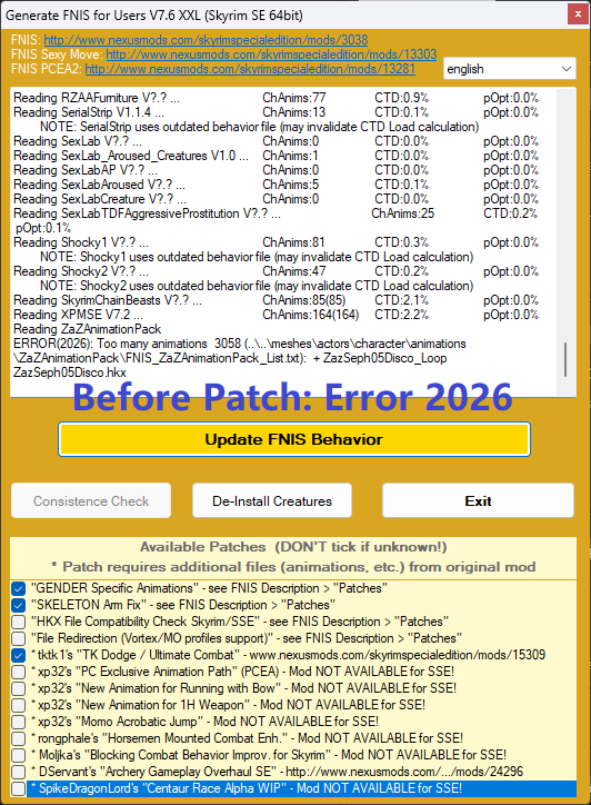 Installation Guide FNIS / GenerateFNISforUsers.exe at Skyrim Nexus