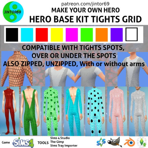 More information about "Hero Base Kit Tights Grids for sims 4"