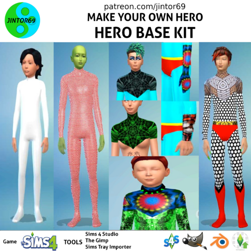 More information about "Jintor69 Hero Base Kit costumes tights zipped and unzipped"