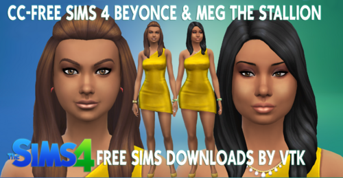 More information about "CC-Free Sims 4 Beyonce & Meg The Stallion Free Sims Download"