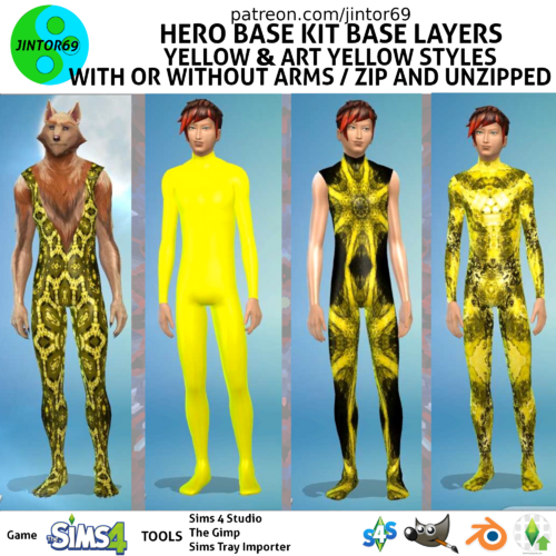 More information about "Hero Base Kit renewed base YELLOW layers for sims 4 (werewolves, mermaid, spellcaster, aliens, etc)"