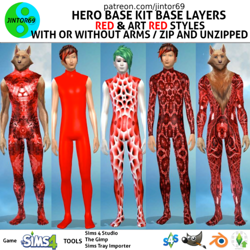 More information about "Hero Base Kit renewed base RED layers for sims 4 (werewolves, mermaid, spellcaster, aliens, etc)"