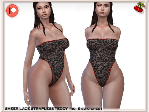 More information about "️‍?Lace Sheer Strapless Teddy"