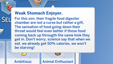 More information about "Sims 4 Emeto related Traits."