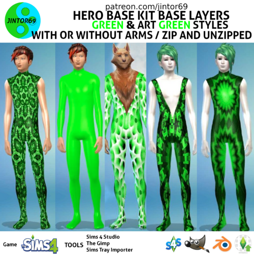 More information about "Hero Base Kit renewed base GREEN layers for sims 4 (werewolves, mermaid, spellcaster, aliens, etc)"
