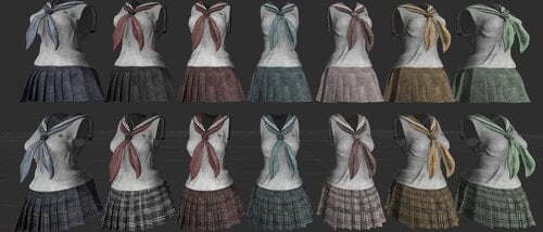 More information about "Sleaveless Schoolgirl Outfit (From Various Resource) for CBBE HDT"