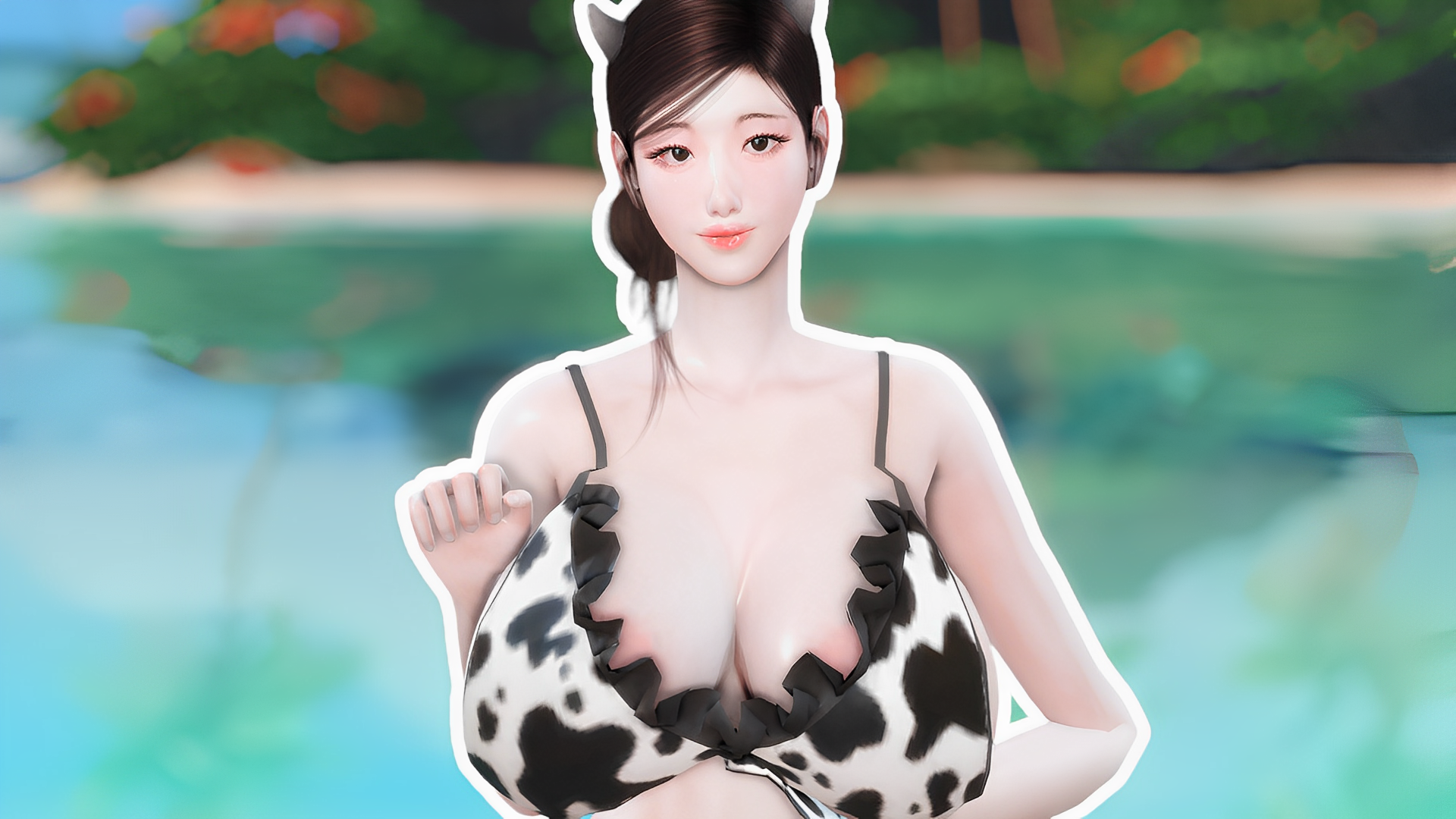 Japanese Babe in Cow Outfit