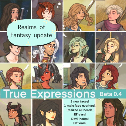 LL - True Expressions 0.4 Realms of Fantasy Update (faces with lighting & shadow + transformable heads!)