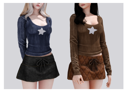 More information about "Chia long sleeve top / Aura skirt"