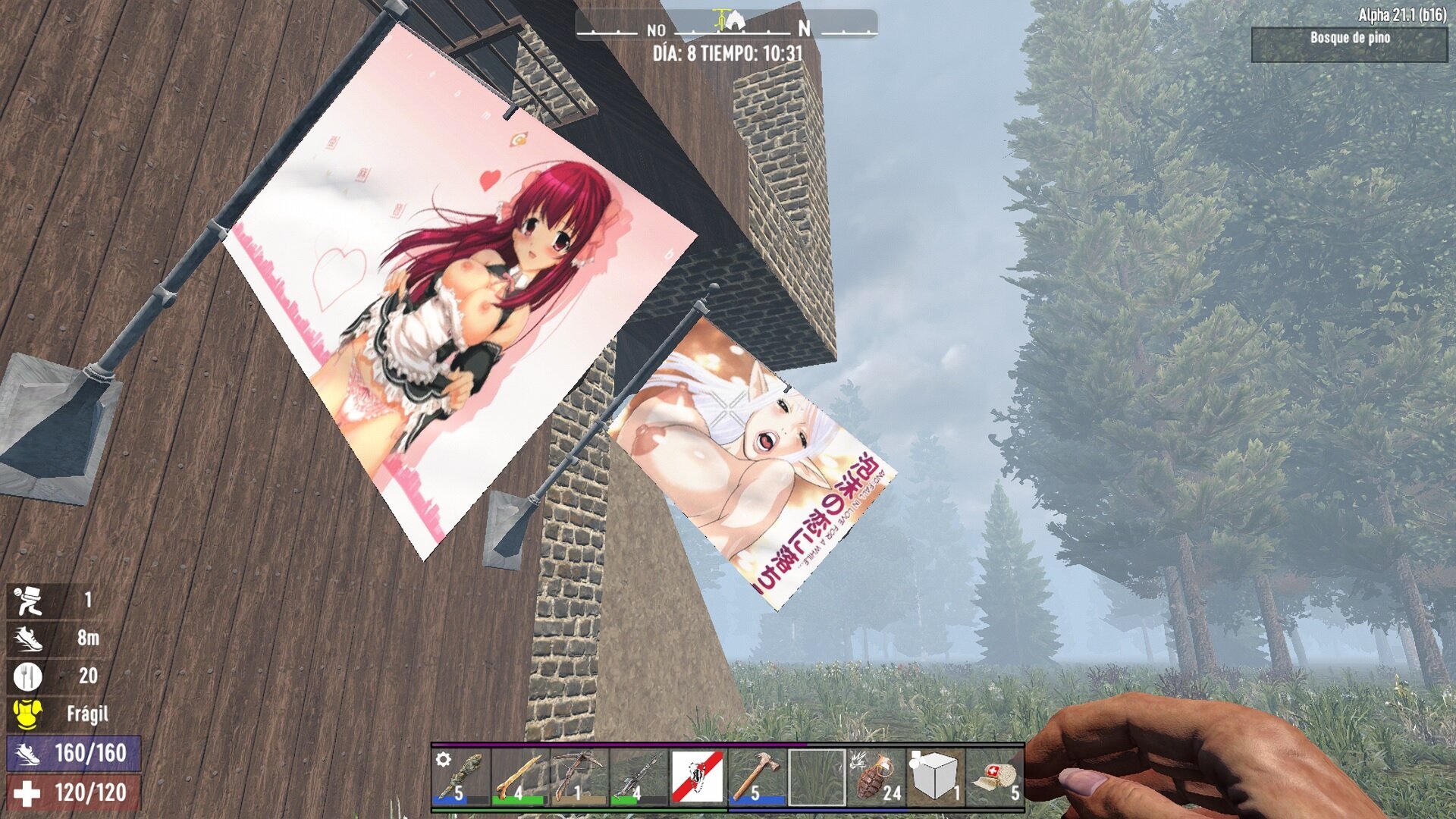7 days to die NSFW Wall pole flags