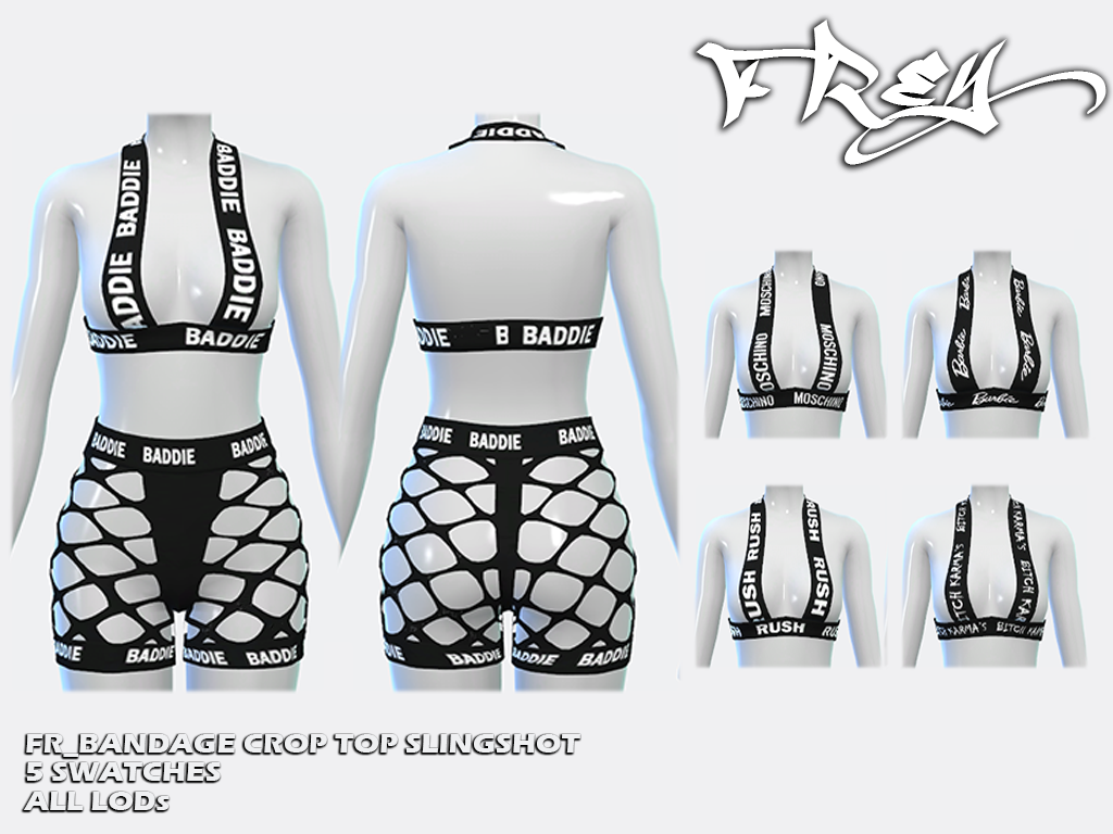 FR_Bandage Crop Top Slingshot Top