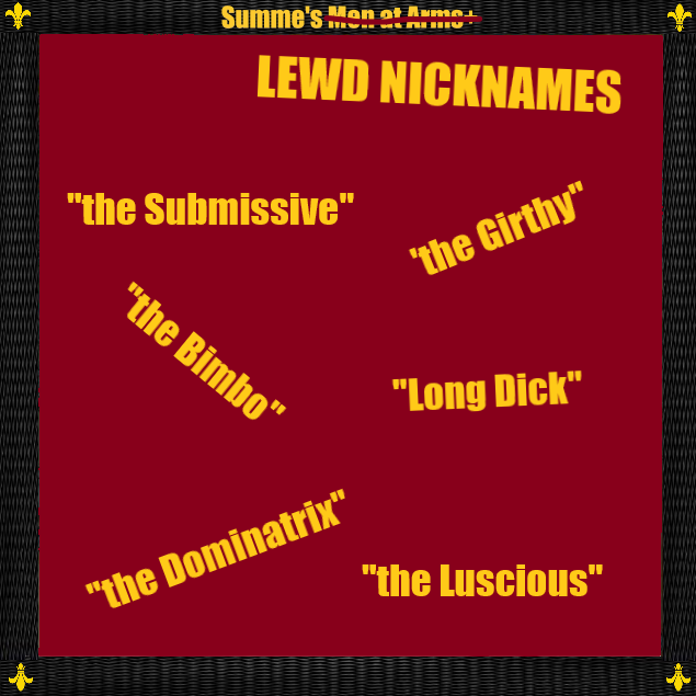 Summe's Lewd Nicknames