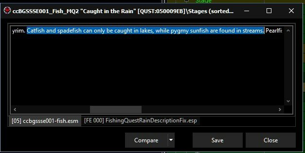 CC Fishing Quest Rainy Weather Description Fix