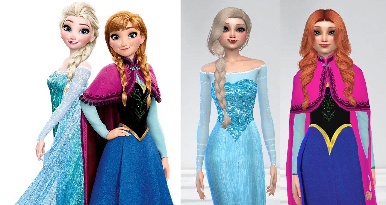 Elsa and Anna from Frozen 2 Downloads CAS Sims LoversLab