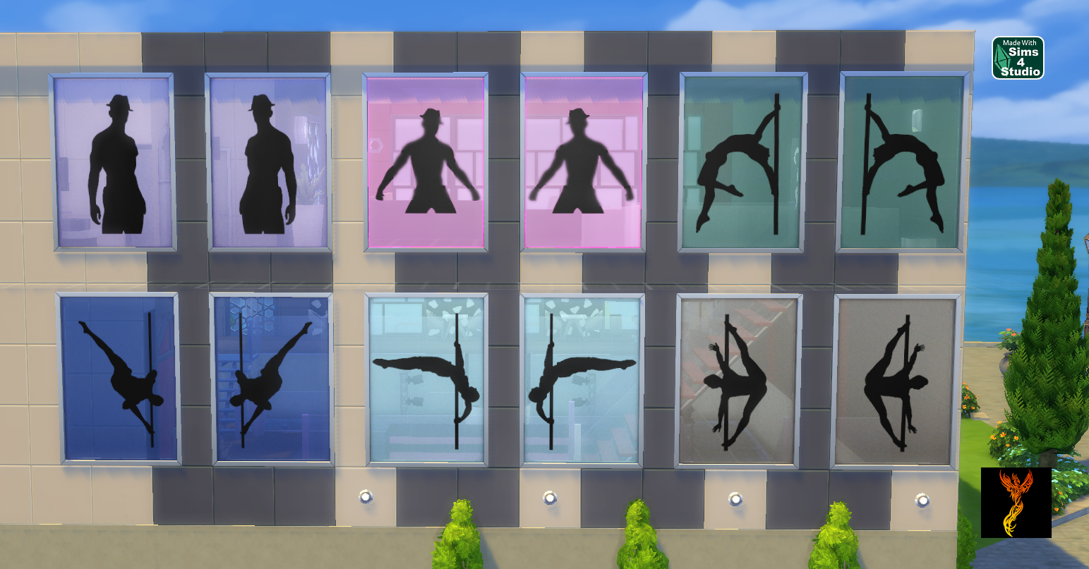 Male Stripper Silhouette Windows - Objects - LoversLab