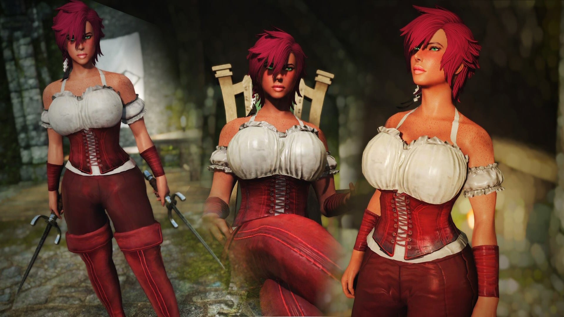 Corseted Riding Outfit BHUNP-3BA + 2 Weapons