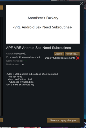 More information about "APF-VRE Android Sex Need Subroutines"