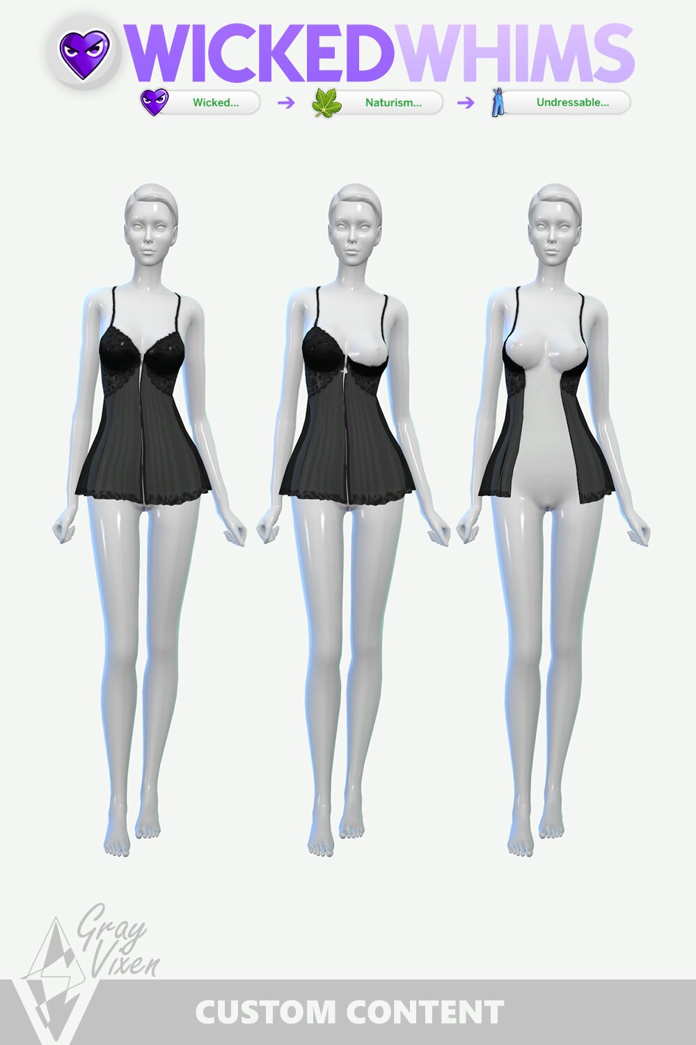 The Sims 4 Babydoll CC | Undressables for WickedWhims - Clothing - LoversLab